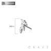 IMPLANT GRADE TITANIUM THREADLESS PUSH IN CZ MARQUISE FAN DROP TOP PART